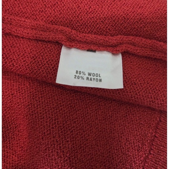 St. John Red Knit Tank Top Women L Wool Blend Sleeveless Classic Shell - Picture 3 of 5